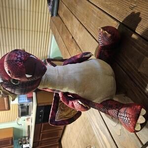 Red and Gold Plush Dragon Stuffed Animal Toy